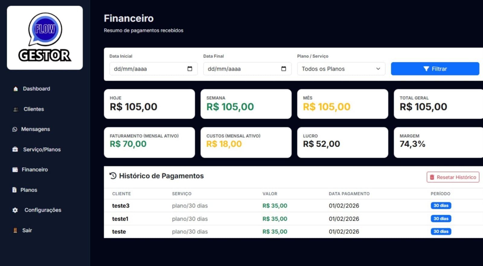 Controle Financeiro